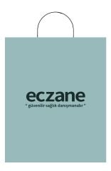 Poşet Eczane Kağıt Çanta Turkuaz 22*10*30 50 li