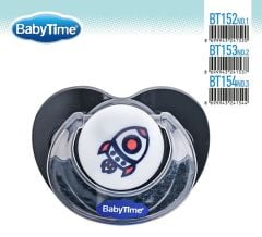 Babytime Silikon Damaklı Koruyucu Kapaklı Siyah Gövdli Emzik BT153 No:2 (6-18 aylık)