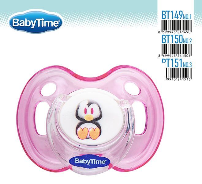 Babytime Kiraz Uçlu Koruyucu Kapaklı Koruyuc Akide Gövdeli desenli Emzik BT150 (6-18 ay)