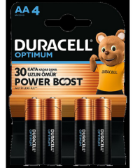 Pil Duracell Optimum AA Kalem 4'lü