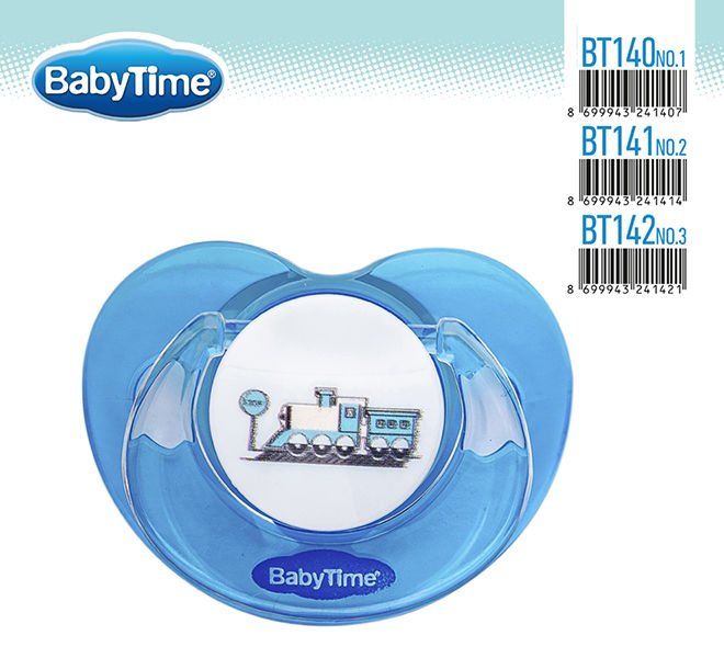 Babytime  Silikon Damaklı Koruyucu Kapaklı Akide Gövdeli Emzik BT142-3 (18 ay ve üzeri)