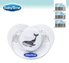 Babytime Silikon Damaklı Koruyucu Kapaklı Mat Gövdeli Emzik BT138-2 (6-18 ay)