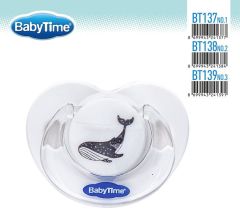 Babytime Silikon Damaklı Koruyucu Kapaklı Mat Gövdeli Emzik BT139-3 (18 ay ve üzeri)