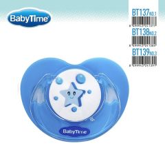 Babytime Silikon Damaklı Koruyucu Kapaklı Mat Gövdeli Emzik BT139-3 (18 ay ve üzeri)