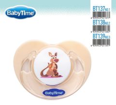 Babytime Silikon Damaklı Koruyucu Kapaklı Mat Gövdeli Emzik BT139-3 (18 ay ve üzeri)