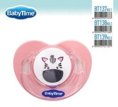 Babytime Silikon Damaklı Koruyucu Kapaklı Mat Gövdeli Emzik BT139-3 (18 ay ve üzeri)