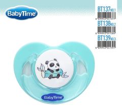 Babytime Silikon Damaklı Koruyucu Kapaklı Mat Gövdeli Emzik BT139-3 (18 ay ve üzeri)