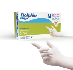 Eldiven Dolpin Latex Pudralı 100 lü M