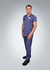 Formed Likralı Kumaş Erkek İndigo Mavisi Doktor Hemşire Forması