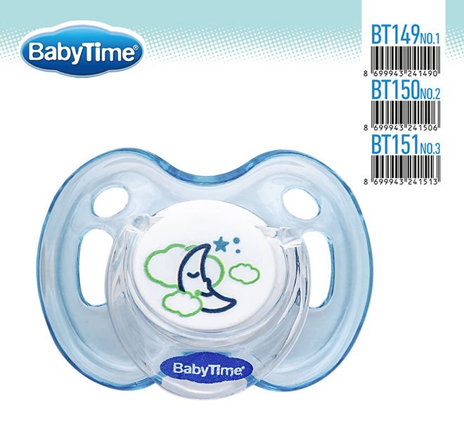 Babytime Kiraz Uçlu Koruyucu Kapaklı Koruyuc Akide Gövdeli desenli Emzik BT149 (0-6 ay)