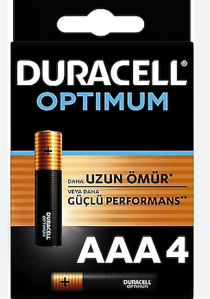 Pil Duracell Optimum AAA Kalem İnce 4'lü