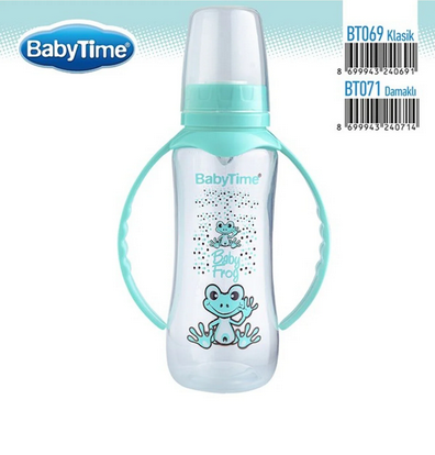 Babytime Kulplu PP Biberon (Silikon Kiraz Uçlu) 250 ml BT069