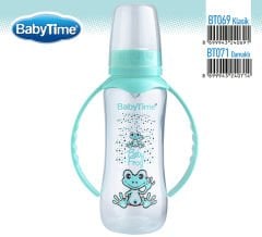 Babytime Kulplu PP Biberon (Silikon Damaklı Uçlu) 250ml BT071