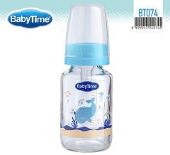 Babytime Klasik Cam Biberon (Silikon Kiraz Uçlu) 125ml BT074