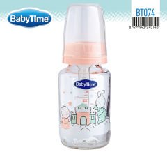 Babytime Klasik Cam Biberon (Silikon Kiraz Uçlu) 125ml BT074