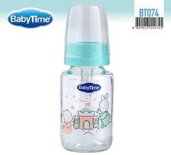 Babytime Klasik Cam Biberon (Silikon Kiraz Uçlu) 125ml BT074