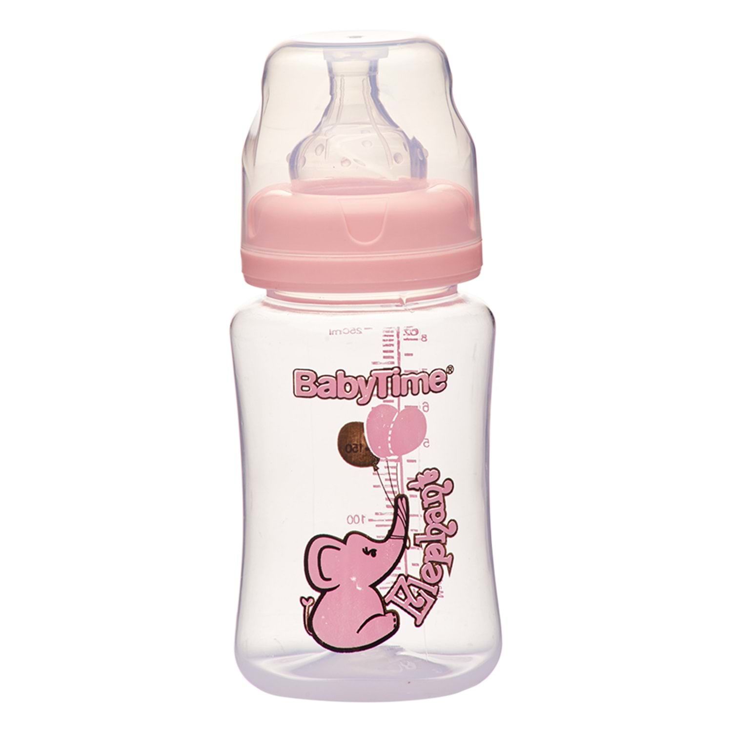 Babytime Geniş Ağız PP Biberon (Silikon Uçlu) 250ml BT075