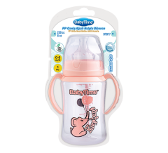 Babytime Geniş Ağız Kulplu PP Biberon (Silikon Uçlu) 250ml BT077