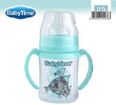 Babytime Geniş Ağız Kulplu  PP Biberon (Silikon Uçlu) 150ml BT078