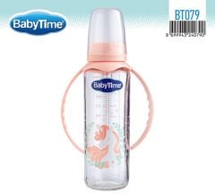 Babytime Kulplu Cam Biberon (Silikon Kiraz Uçlu) 225ml BT079