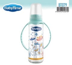 Babytime Kulplu Cam Biberon (Silikon Kiraz Uçlu) 225ml BT079