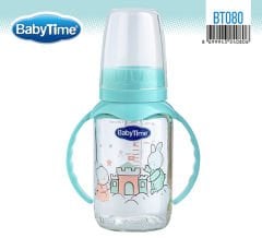 Babytime Kulplu Cam Biberon (Silikon Kiraz Uçlu) 125ml BT080