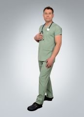 Formed Likralı Kumaş Erkek Mint Yeşili Doktor Hemşire Forması