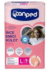 Hasta Alt Bezi Canped Emici Kilot İnce 9'lu Large