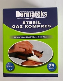 Gaz Kompres Dermatex 7,5*7,5 4 Kat 5 Li̇ 25 Li̇k