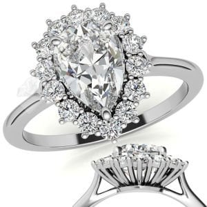 2 karat mozanit taşlı yüzük damla katedral model -dml44