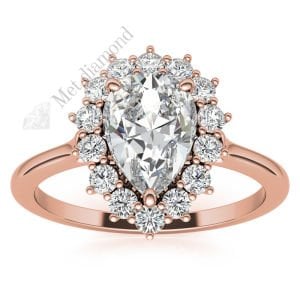 2 karat mozanit taşlı yüzük damla katedral model -dml44