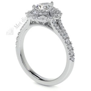 1,70 karat mozanit taşlı yüzük halo model - hly55