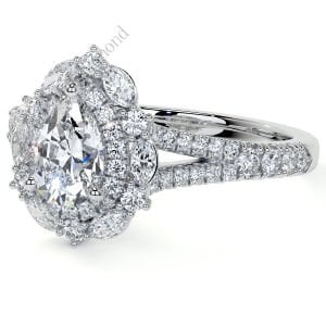 1,70 karat mozanit taşlı yüzük halo model - hly55