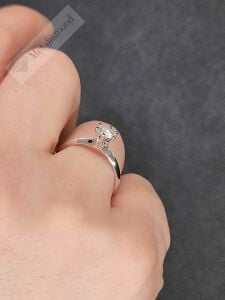 0,50 karat mozanit taşlı yüzük mzn107