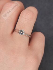 0,50 karat mozanit taşlı yüzük mzn107