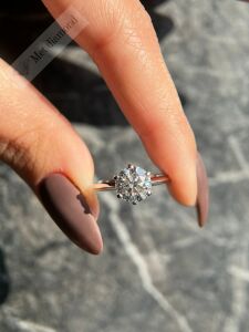 1,50 karat mozanit taşlı tektaş yüzük mzn109