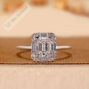 1.40 karat emerald kesim mozanit taşlı yüzük bgt201