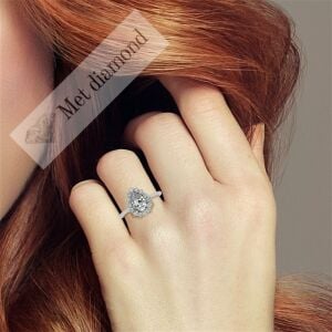 3 karat mozanit taşlı yüzük damla katedral model