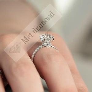 2 karat mozanit taşlı tektaş yüzük mzn688