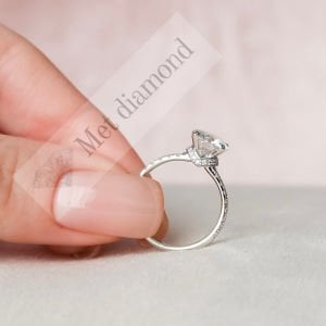 2 karat mozanit taşlı tektaş yüzük mzn688