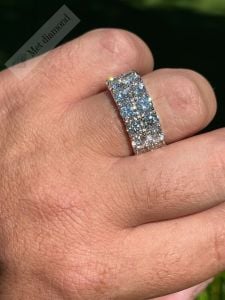 14,00 karat mozanit taşlı tamtur yüzük duble mzy36