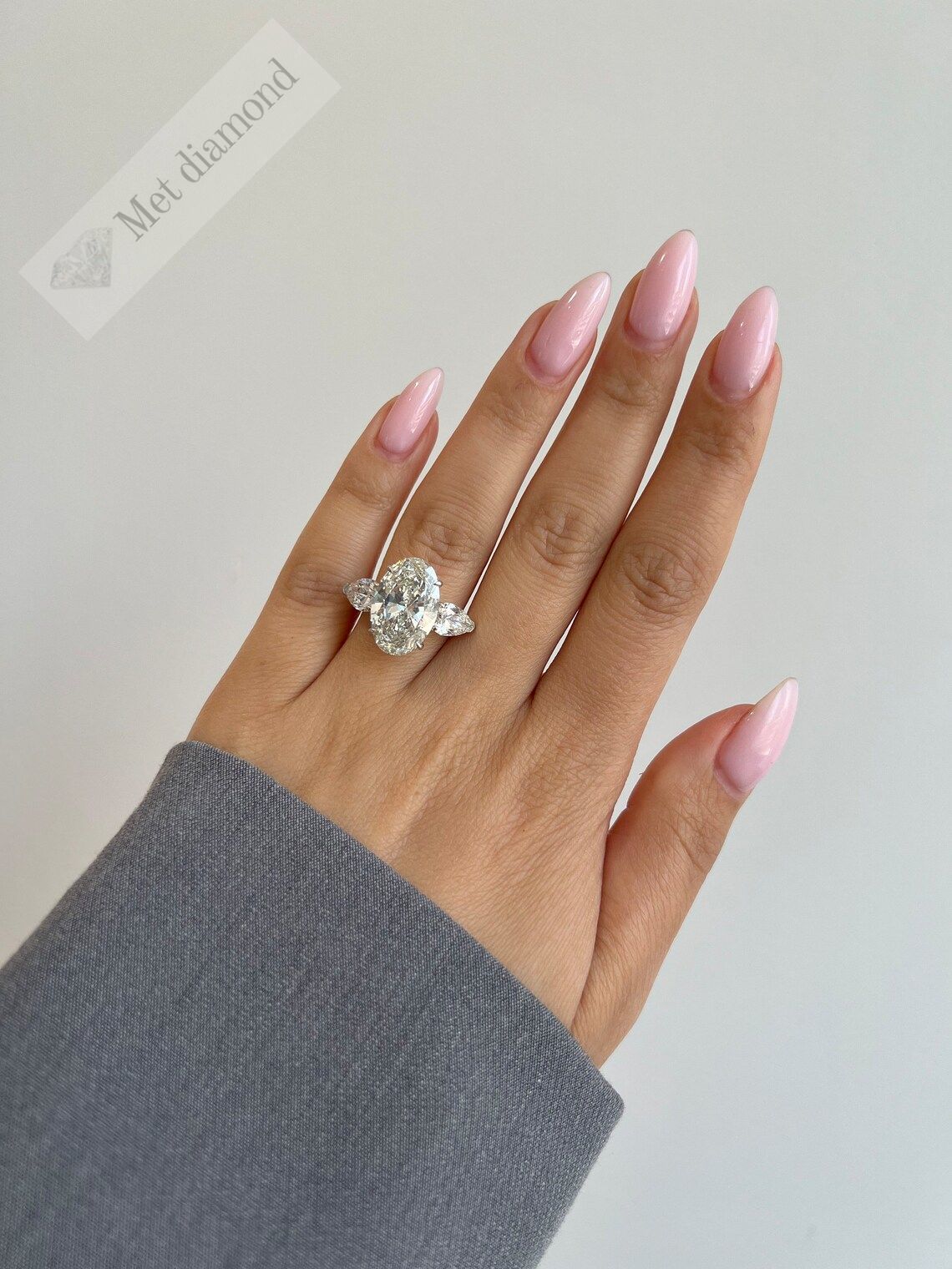 11,40 karat damla kesim mozanit taşlı yüzük ov074