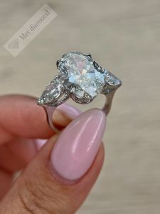 11,40 karat damla kesim mozanit taşlı yüzük ov074