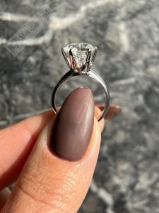 3 karat mozanit taşlı tektaş yüzük mzn111
