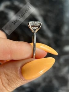 2 karat mozanit taşlı yüzük prenses kesim - prs033