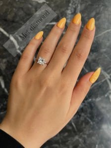 2 karat mozanit taşlı yüzük prenses kesim - prs033