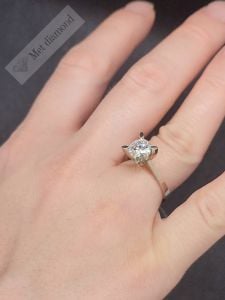 1,50 karat mozanit taşlı tektaş yüzük badem mzn625