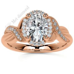 2,50 karat mozanit taşlı yüzük oval kesim