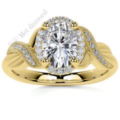 2,30 karat mozanit taşlı yüzük oval kesim