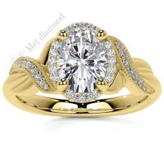 2,30 karat mozanit taşlı yüzük oval kesim